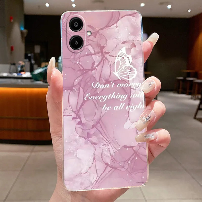 For Samsung A07 2025 Clear Phone Case Luxury Butterfly Flowers Casing For Samsung Galaxy A07 SamsungA07 A 07 Silicone Back Cover
