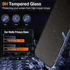 Oleophobic Dust Free Matte Privacy Screen Protector For iPhone 17 15 14 13 12 11 16 Pro Max Plus XR X XS Easy Installation Glass