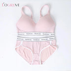 Logirlve French Thin Cup Lingerie Set Lace Bras High Quality Women Underwear Wireless Push Up Brassiere Breathable Bras Panties