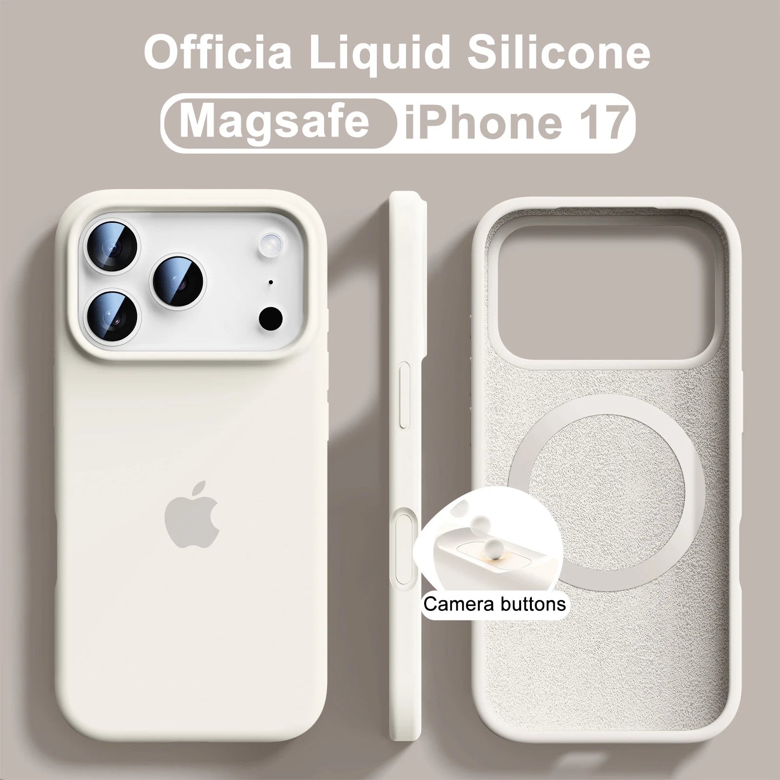 Official Solid Colour Liquid Silicone Magnetic Wireless Charging Phone Case For iPhone 17 Pro Max 16 15 14 13 Soft Bumper Cover