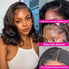 Body Wave Bob Wig 13x4 HD Transparent Lace Frontal Wig Pre Plucked Natural Hairline With Baby Hair Wear and Go Glueless Wigs