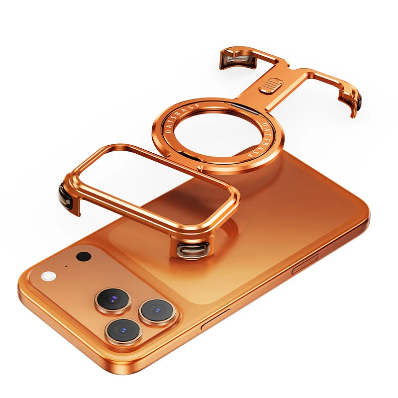 Eary for iPhone 17 Pro Max 17 Pro Phone Case Magnetic 360°Rotation Stand Frameless Shell for Magsafe Shockproof Protector Cover