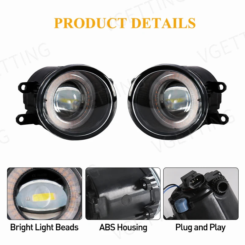 Daytime Running Light DRL Angel Eyes Fog Lamp Led for Toyota Corolla Altis 2008 2009 2010 Driving Light Auto Halogen Daylight