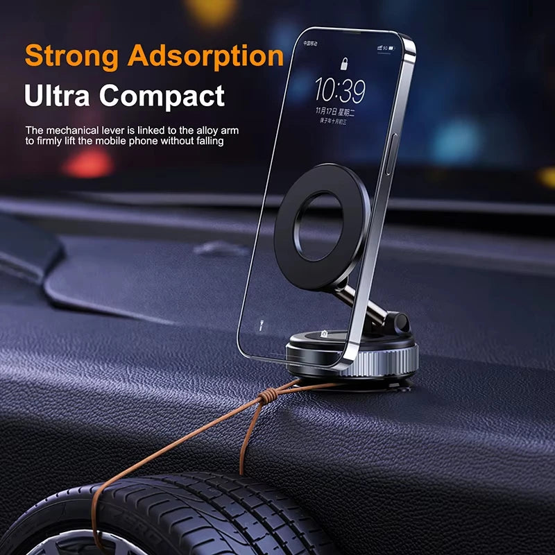 Vacuum Magnet Phone Bracket Multi-angles Adjustment Strong Magnetic Suck Design Foldable Car Holder For Navigation Stand