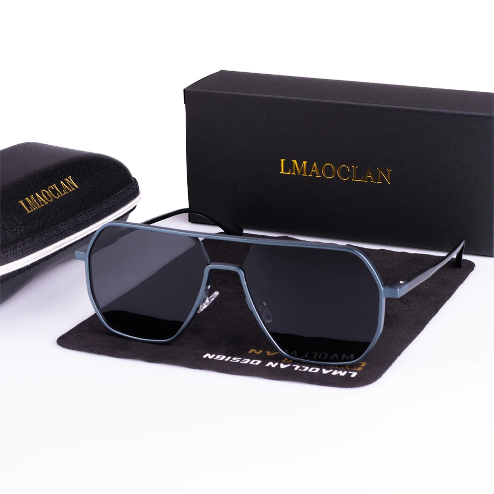 Aluminium Magnesium Polarized Sunglasses Men UV400 Classic Male Square Glasses Driving Eyewear Gafas Oculos