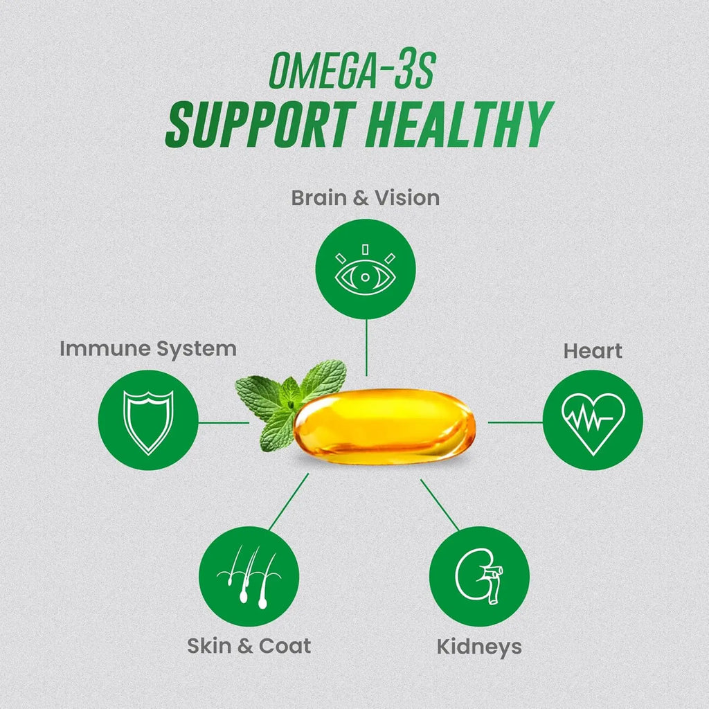 120 Count Omega 3 Fish Oil Softgels Supplement for Dogs Skin Coat Vitaminas Para Animales Supplement Joint Bone Health Support