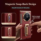 Eary Genuine Leather Phone Case for Huawei Mate XT Ultimate Case with  360°Rotation Stand Full Cover Shell Shockproof Protector