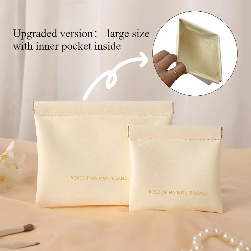 Portable Mini Transparent Storage Bag with Zipper Multifunctional Headphone and Charger Case Travel Accessories with Keychain