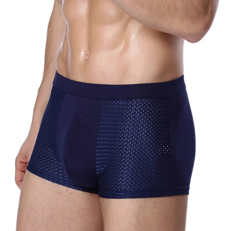 1/4pcs Men's Panties Ice Silk Mesh Men Underwear Breathable Men's Underpant Fashion Panties Male Solid Color Boxer Shorts