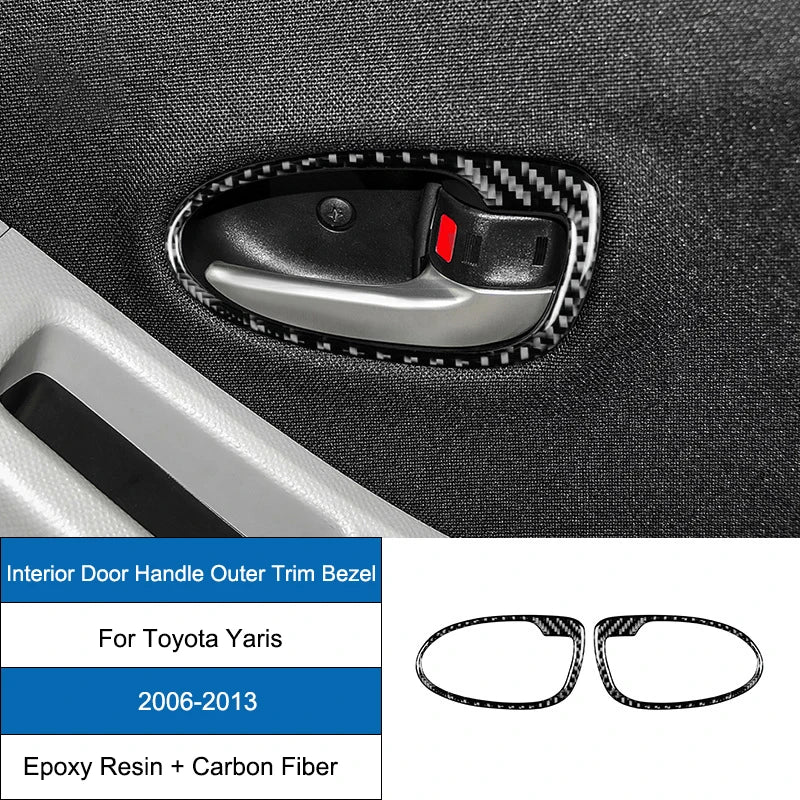 Carbon Fiber Epoxy Coated Interior Gear Shift Panel Trim Cover Sticker For Toyota Yaris 2006 2007 2008 2009 2010 2011 2012 2013