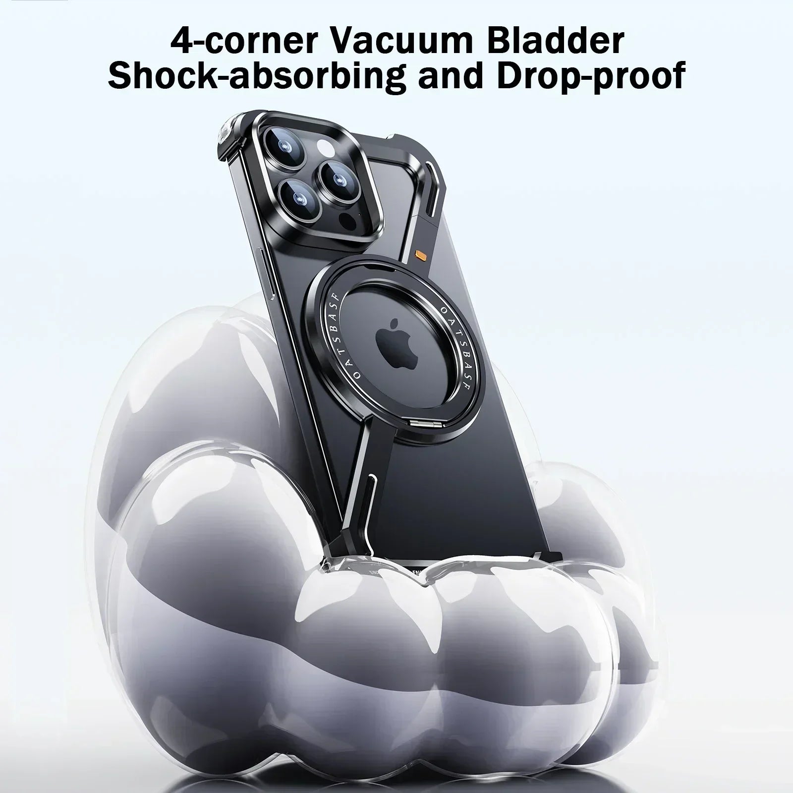 Eary Z Shape Frameless Phone Case for iPhone 17 Pro Max Air 16 15 14 13 for Magsafe Aluminum Metal Magnetic 360° Rotation Stands