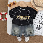 Summer Infant Boys Clothing For Children Casual Letter T-Shirt Shorts 2Pcs/Set Toddler Baby Girl Clothes Costume Kids Tracksuits