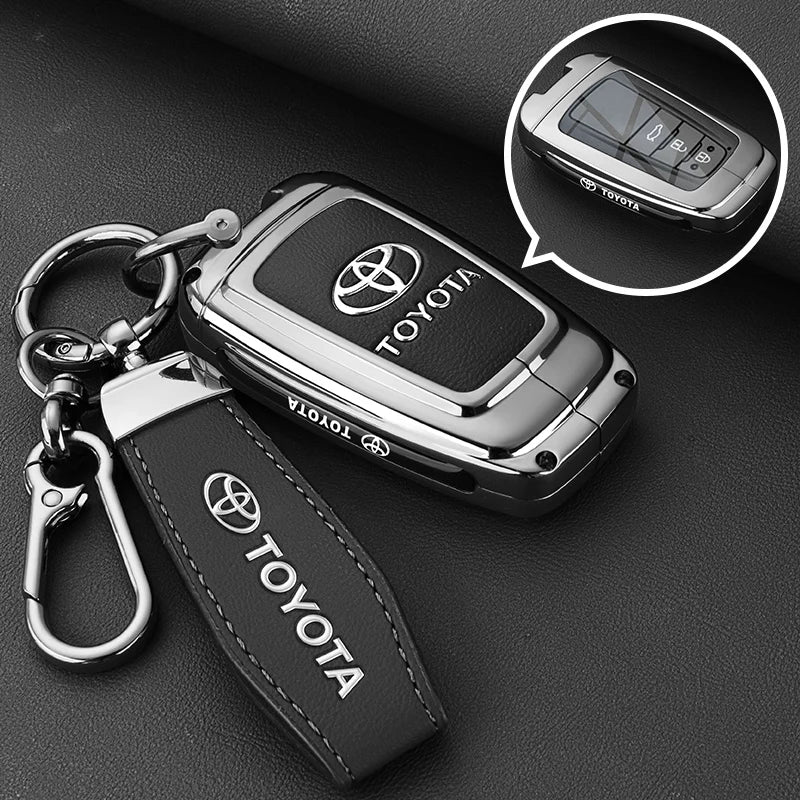 Alloy Car Remote Key Case Cover Protect Shell Bag For Toyota Prius Camry Corolla CHR C-HR RAV4 Altis Land Cruiser Prado Avalon