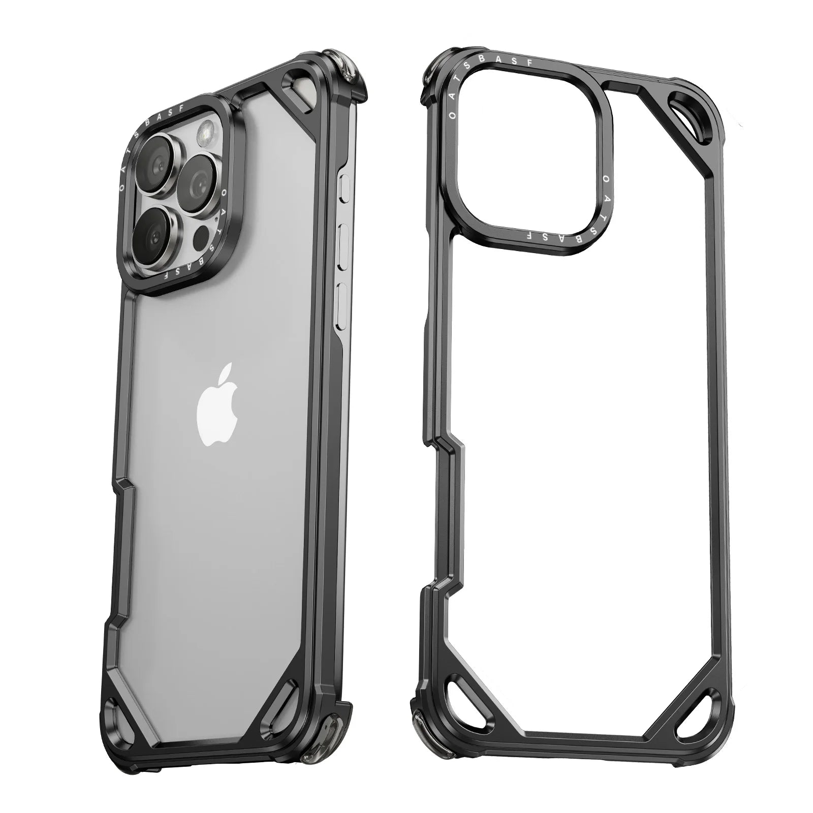 Eary Minimalist Metal Frameless Phone Case for iPhone 16 Pro Max 15 Ultra-thin Bumper Aluminum Alloy Shockproof Protective Cover