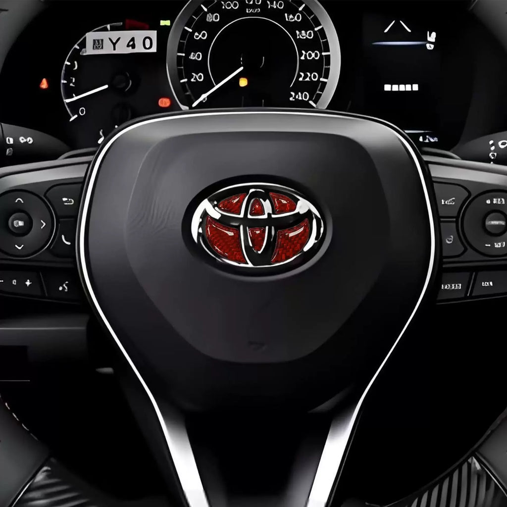 for Toyota Carbon Fiber Car Steering Wheel Sticker Emblem Badge Decoration Decals Corolla Auris Camry Yaris Avensis Accessories