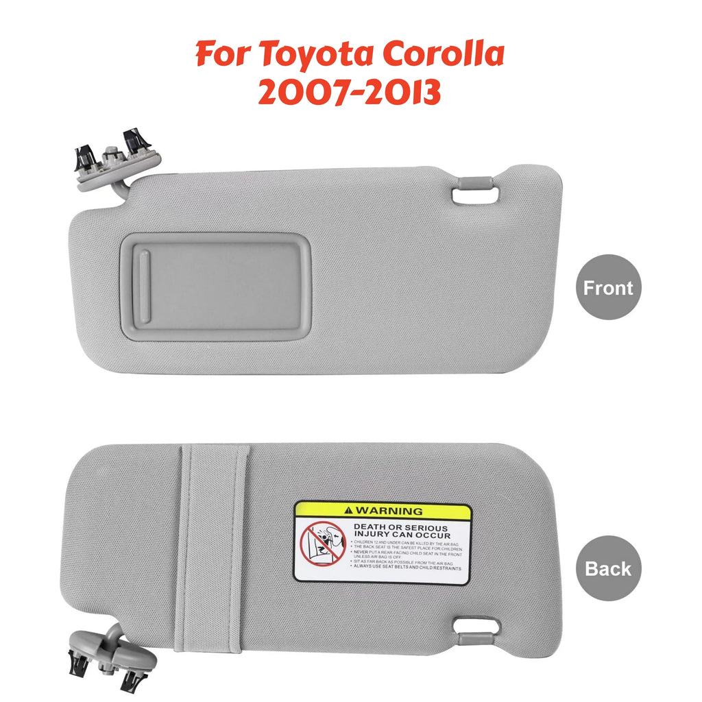 For Toyota Corolla 2001 2002 2003 2004 2005 2006 2007 2008 2009 2010-2019 Front Sun Visor Panel Driver Passenger Side Sunvisor