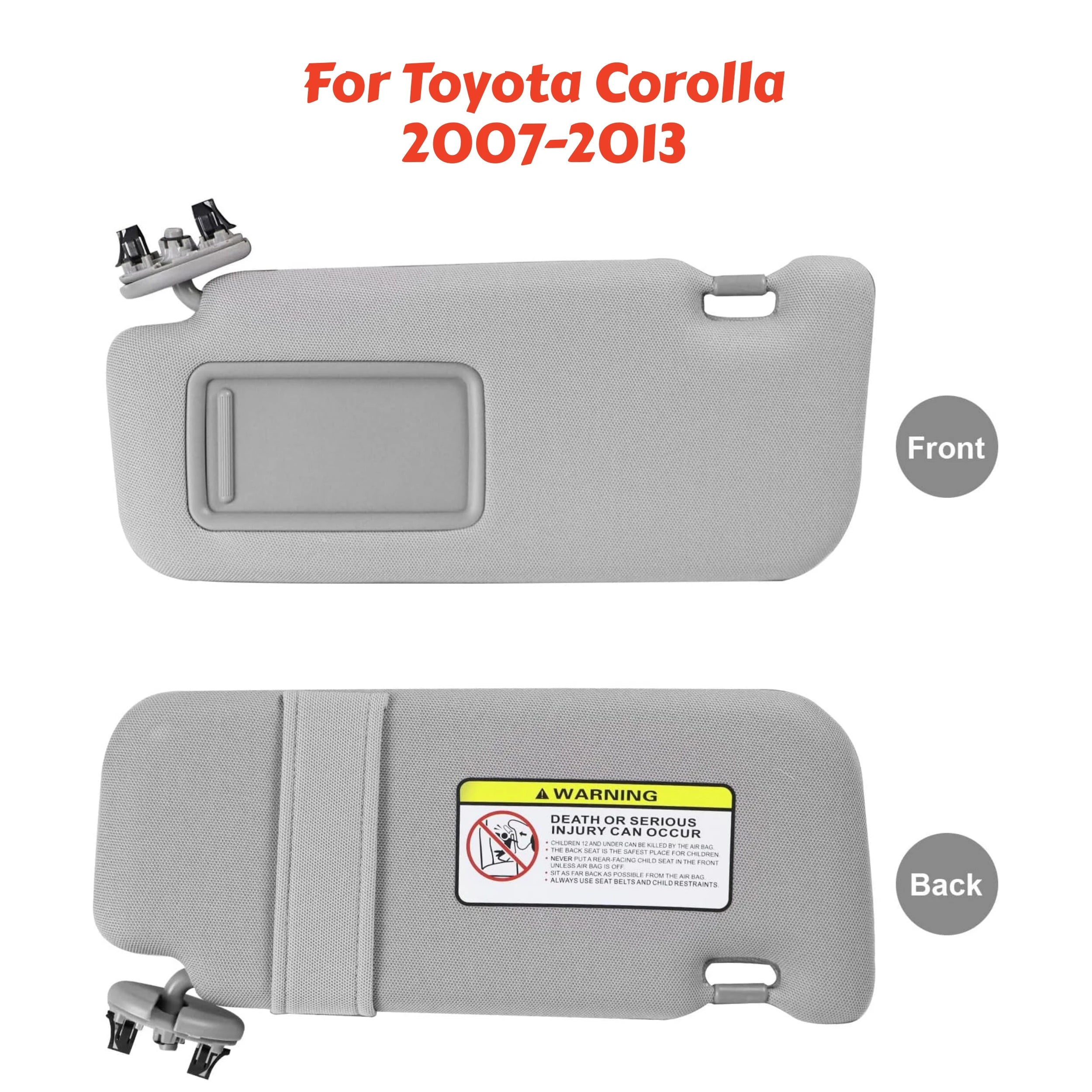For Toyota Corolla 2001 2002 2003 2004 2005 2006 2007 2008 2009 2010-2019 Front Sun Visor Panel Driver Passenger Side Sunvisor