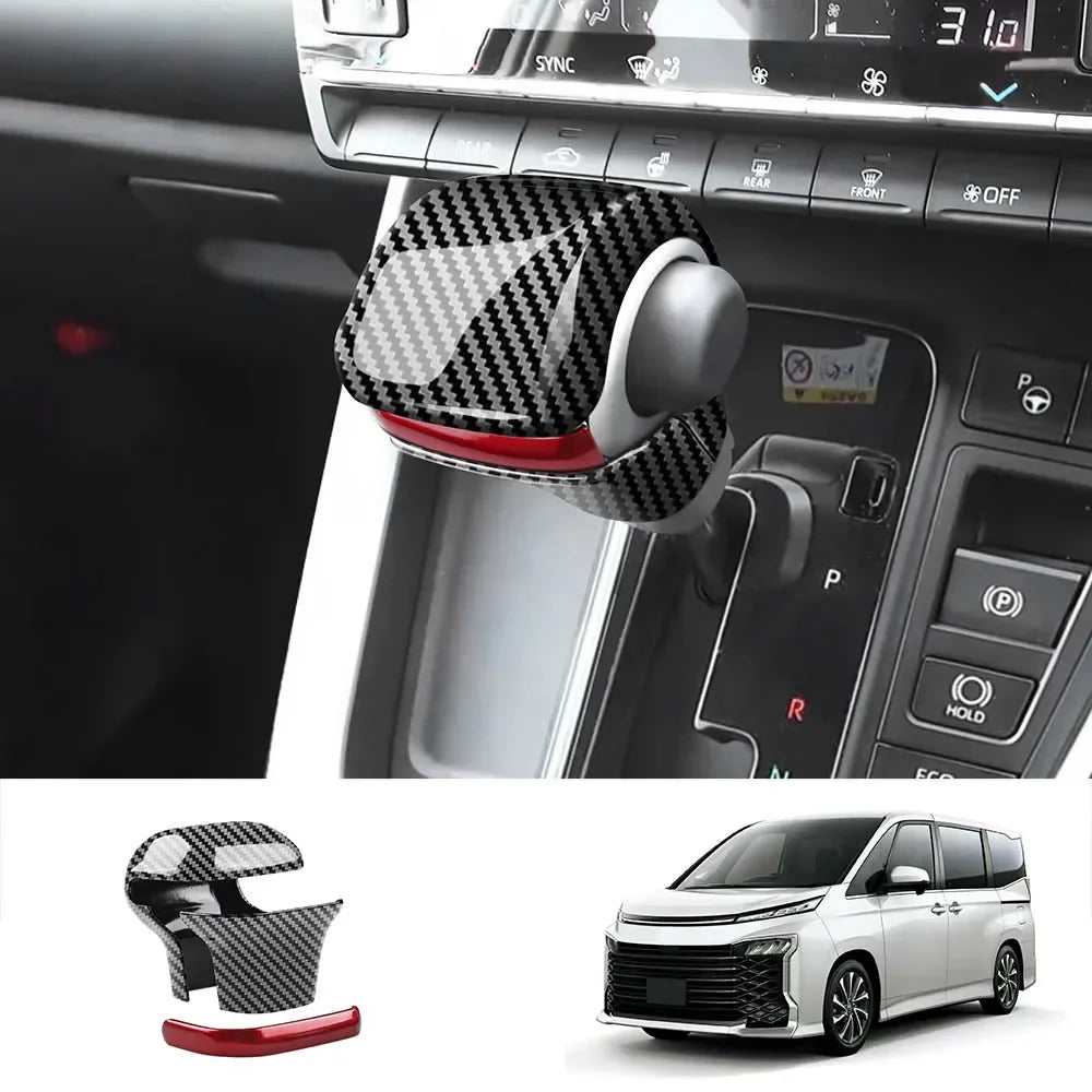 RHD For Toyota Voxy 90 Series 2021 2022 2023 Carbon Fiber inner Steering Wheel Button Decorative Cover Accessories Car Styling
