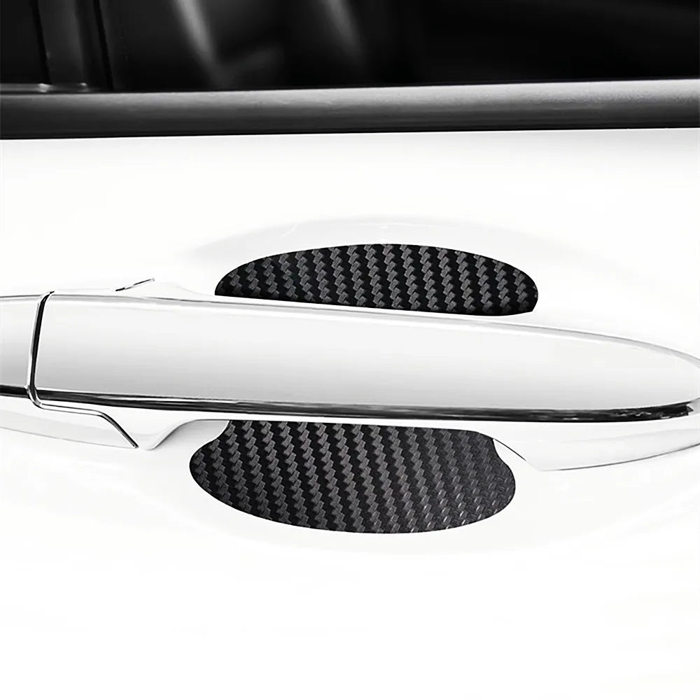 4pcs/Set Universal Car Door Handle Bowl Scratch Protective Sticker Automobiles Door Handle Carbon Fiber Protector Accessories