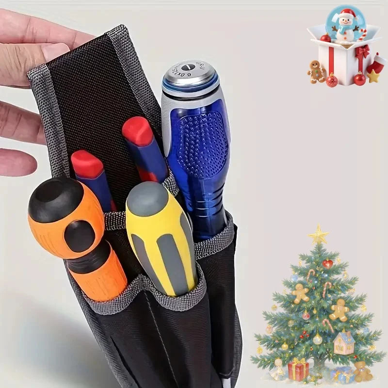 1PC Portable Professional Tool Storage Bag - Hands-Free Black Waist Pack for DIY, Woodworking & Home Repair, Holiday Gift