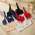 Women Sexy Lace Thin Bras Plus Size Lace Bra 34-40 B/C Cup Push Up Bralette Hollow Out Lingerie for Curvy Female Underwear