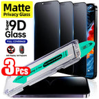 NNBILI 3pcs High-Toughness Matte Privacy Frosted Screen Protector for iPhone Series,9H+ Tempered Glass Anti-peep Protective Film