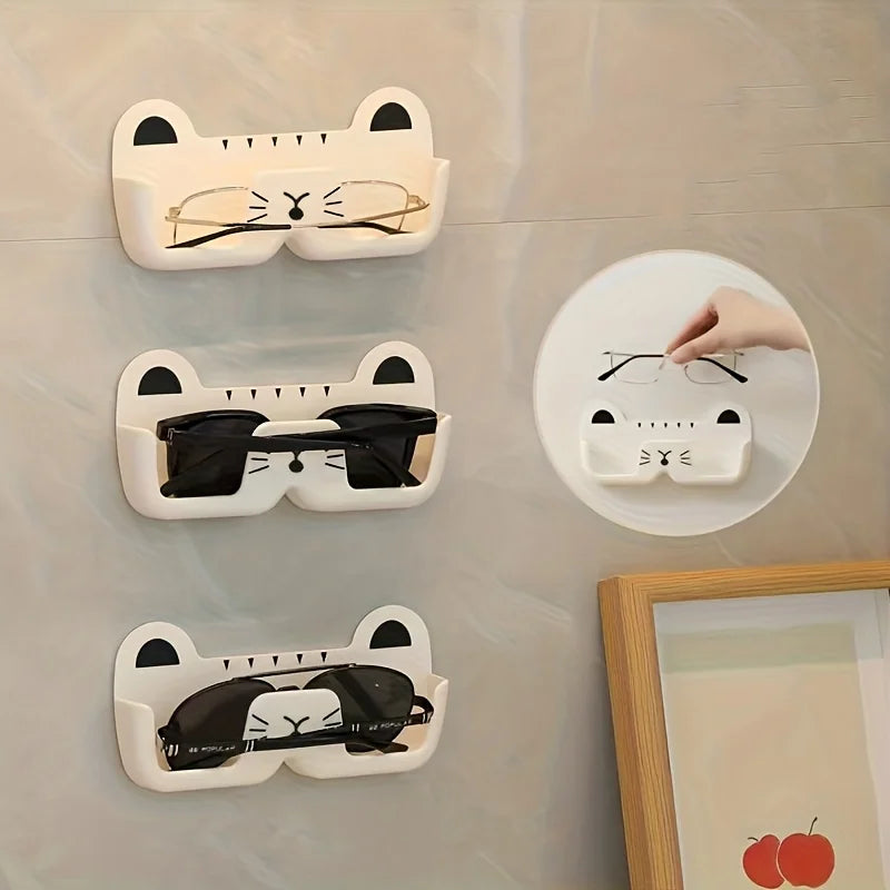 1pc No-Drill Wall Mounted Eyeglass Holder, Fashion Compact Glasses Storage Box for Home Multi-Scene