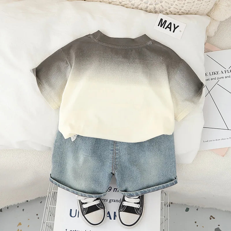New Summer Baby Boys Clothes Sets Fashion Cotton Letter Printing T-shirts+Tooling Shorts 2pcs Kids Outfits for Infant Tracksuit