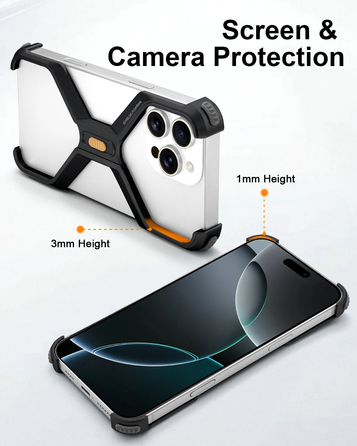Eary X-Shaped Minimalist Phone Case For iPhone 16 Pro Max Ultra Thin Heat Dissipation Bumper Shockproof Protective Cover 2025