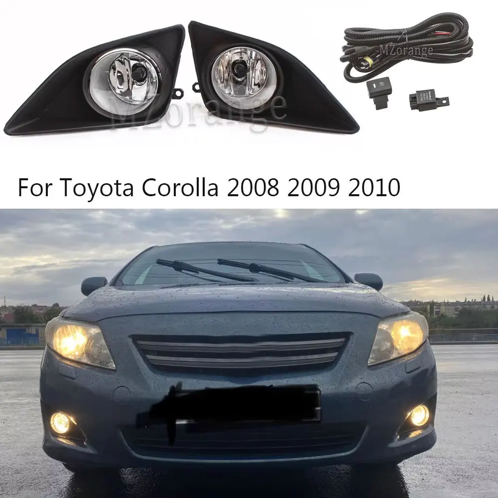 Fog Lights Led for Toyota Corolla 2007 2008 2009 2010 Fog Lamp Assembly Chrome Cover Grill Bezel Headlights car accessories