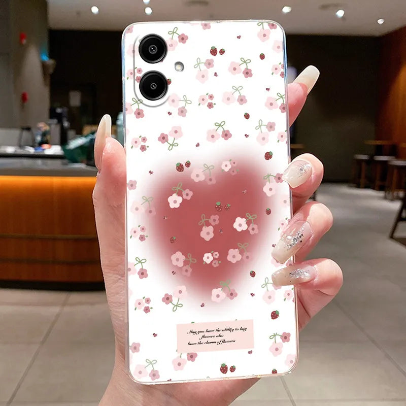 For Samsung A07 2025 Clear Phone Case Luxury Butterfly Flowers Casing For Samsung Galaxy A07 SamsungA07 A 07 Silicone Back Cover