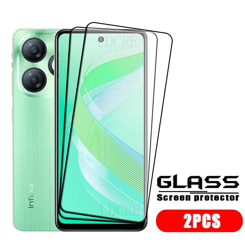 4Pcs For Infinix Smart 8 Glass Infinix Smart 8 Tempered Glass Protective Full Cover Glue HD 9H Screen Protector Infinix Smart 8