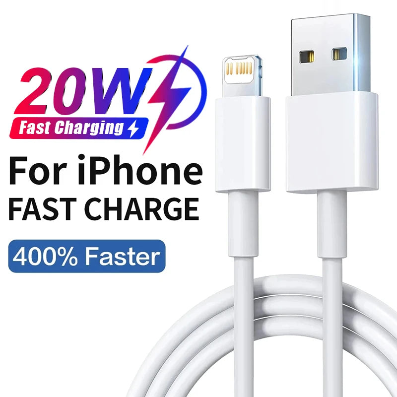 For Apple 20W USB Lightning Cable For iPhone 14 13 12 11 Pro Max Mini 7 8 Plus XS X XR SE iPad Data Sync Fast Charging Wire Cord
