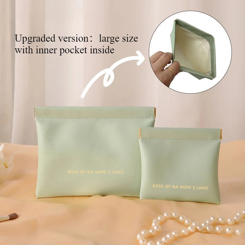 Portable Mini Transparent Storage Bag with Zipper Multifunctional Headphone and Charger Case Travel Accessories with Keychain