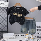 Summer Infant Boys Clothing For Children Casual Letter T-Shirt Shorts 2Pcs/Set Toddler Baby Girl Clothes Costume Kids Tracksuits