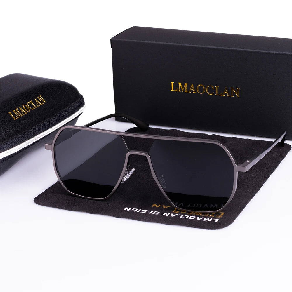 Aluminium Magnesium Polarized Sunglasses Men UV400 Classic Male Square Glasses Driving Eyewear Gafas Oculos