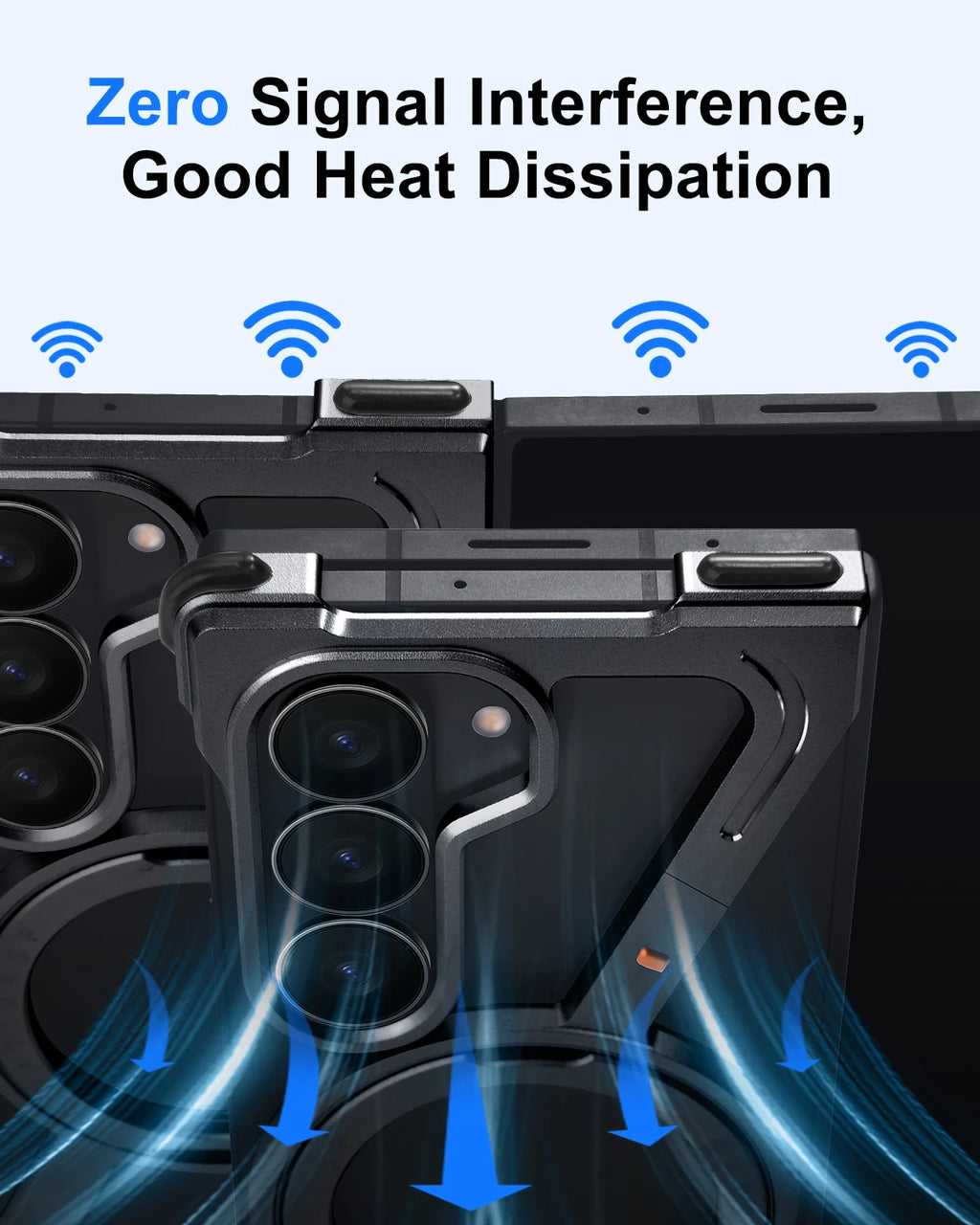 Eary Aluminium Metal Case for Samsung Galaxy Z Fold 7 w/ 360°Rotatable Magnetic Stand Frameless Bumper Shockproof Phone Cover