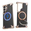 Eary for Samsung Galaxy S25 Ultra Phone Cases 360 Rotate Magnetic Stand Carbon Fiber Cover for MagSafe Military-Grade Drop Shell