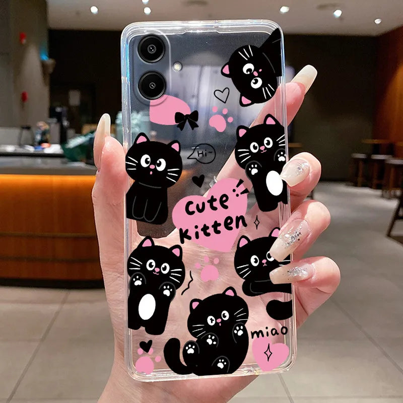 For Samsung A07 2025 Clear Phone Case Luxury Butterfly Flowers Casing For Samsung Galaxy A07 SamsungA07 A 07 Silicone Back Cover