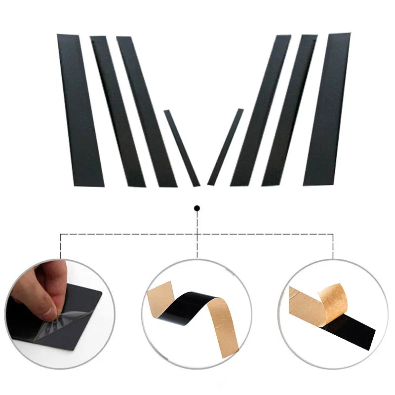 Car Pillar Posts Door Window Trim Cover Stickers Decal for Toyota Noah R70 Voxy 2008 2009 2010 2011 2012 2013 Auto Styling