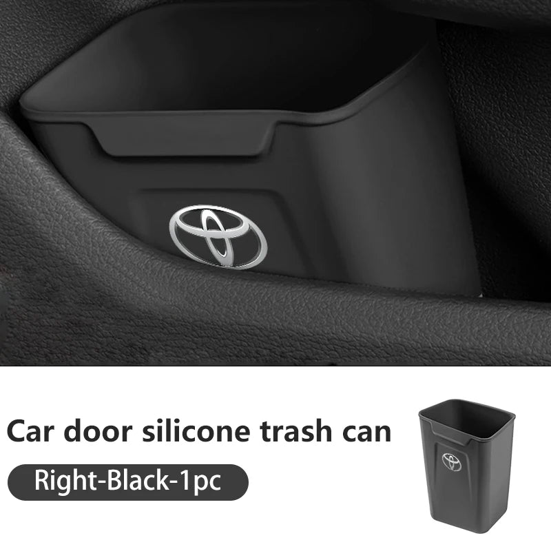 Silicone Car Door Storage Door Trash Can Organizer For Toyota Corolla Yaris Camry Prius RAV4 CHR Hilux Aygo Avensis Accessories