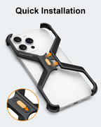Eary X-Shaped Minimalist Phone Case For iPhone 16 Pro Max Ultra Thin Heat Dissipation Bumper Shockproof Protective Cover 2025