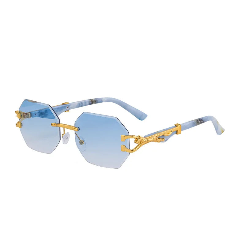 new rimless sunglasses UV400 fashion square metal glasses for men women designer unisex brand sun glasses shades for outdoor