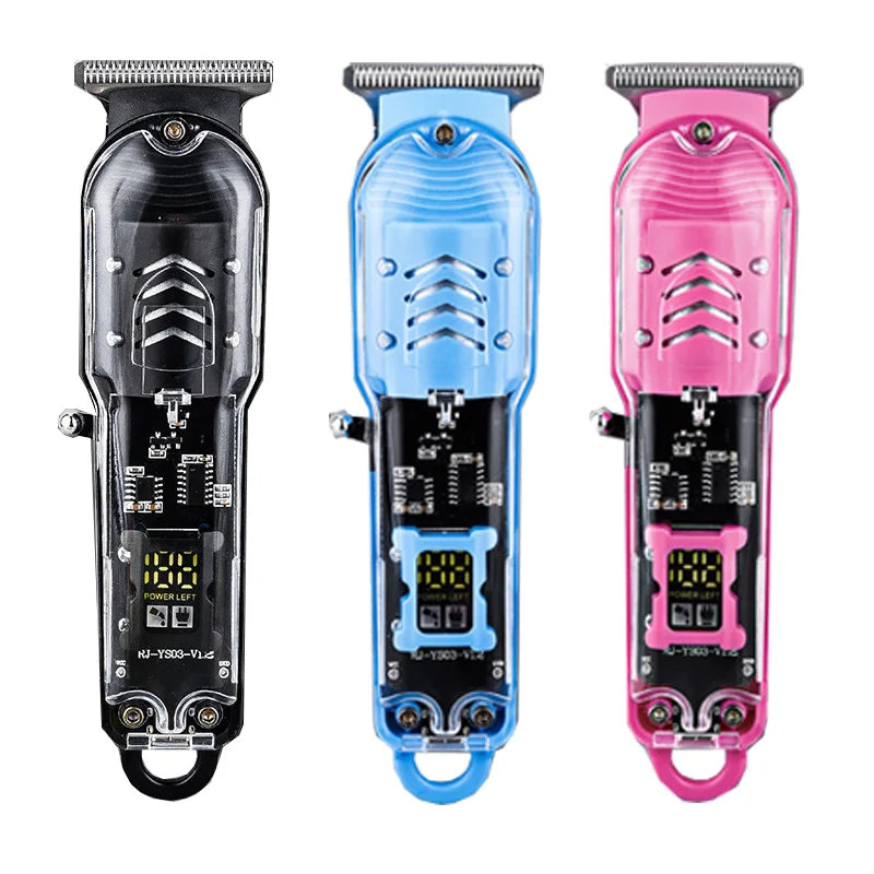 Hair Cut Machine Rechargeable Hair Clippers Transparent Professional Clippers Electric Hair Trimmers Shaver for Men