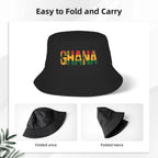 Ghana Flag Ghanian Kente Pattern  Bucket Hat  Fisherman Caps For Unisex Korean Beach Travel Visor Hats Breathable Graphic Cap