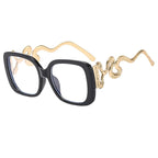 Oversize Snake Designer Frame Anti Blue-Ray Glasses For Women Classic Luxury Brand Ladies Casual Glasses UV400
