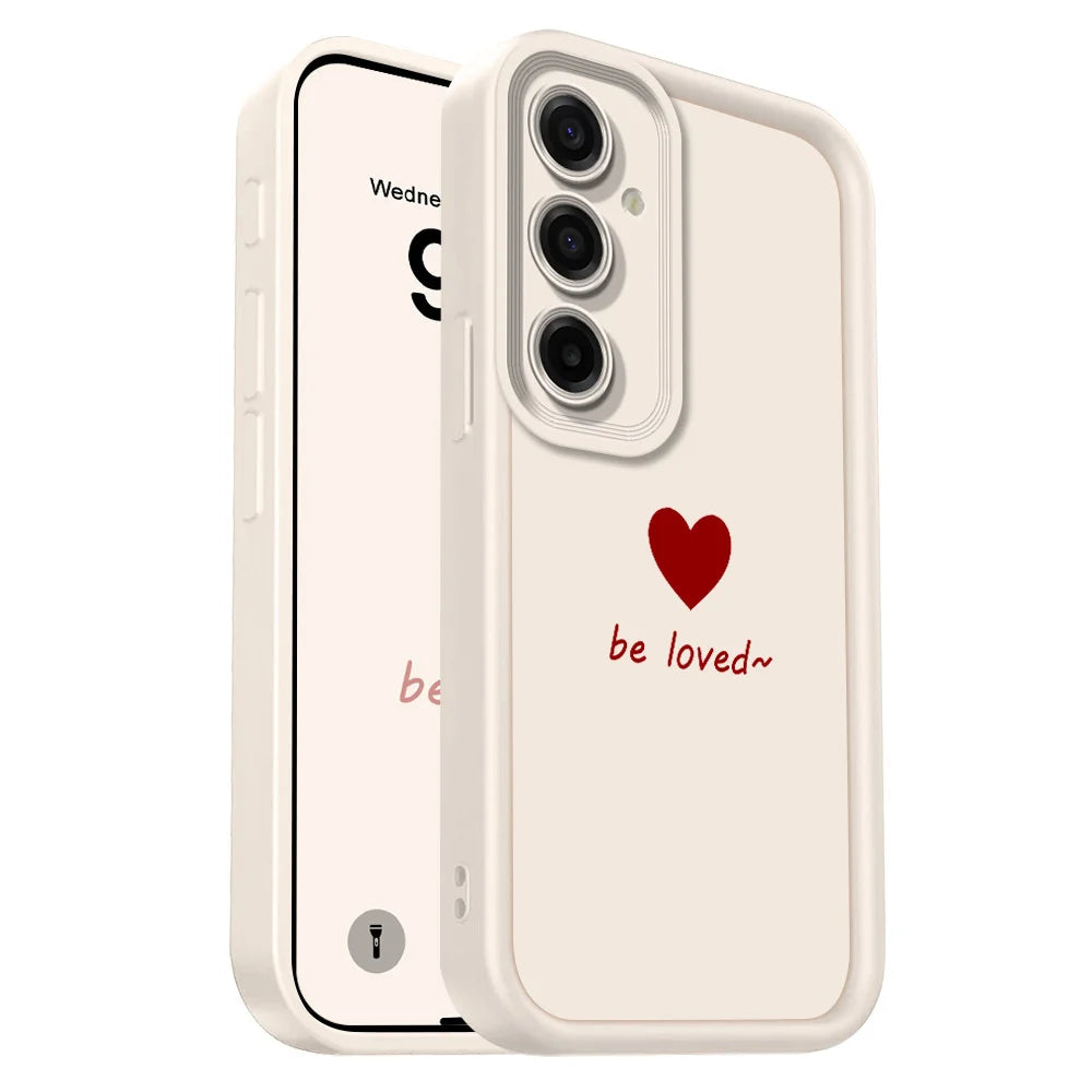Simple Love Heart Phone Case For Samsung Galaxy A37 A17 A07 A56 A36 A26 A16 A06 A55 A35 A25 A15 A05 A05S 4G 5G Staircase Soft Co