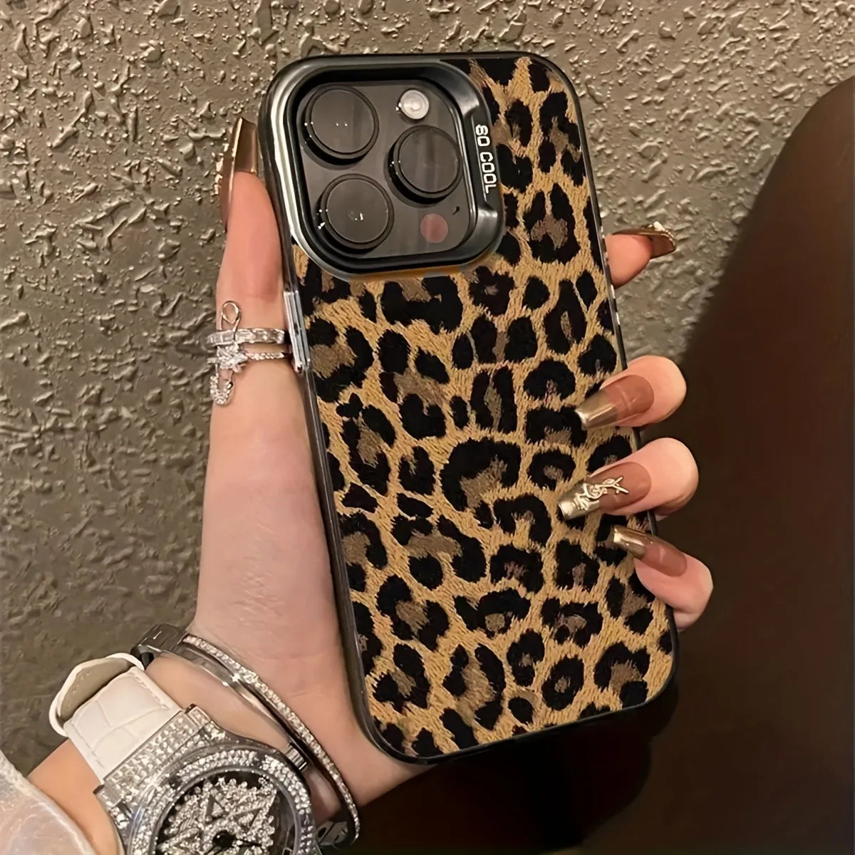 Full-screen leopard print black vitality shell Phone Case for iPhone 16 Pro Max 15 14 13 12 11 Pro MAX Matte Back Case Cover