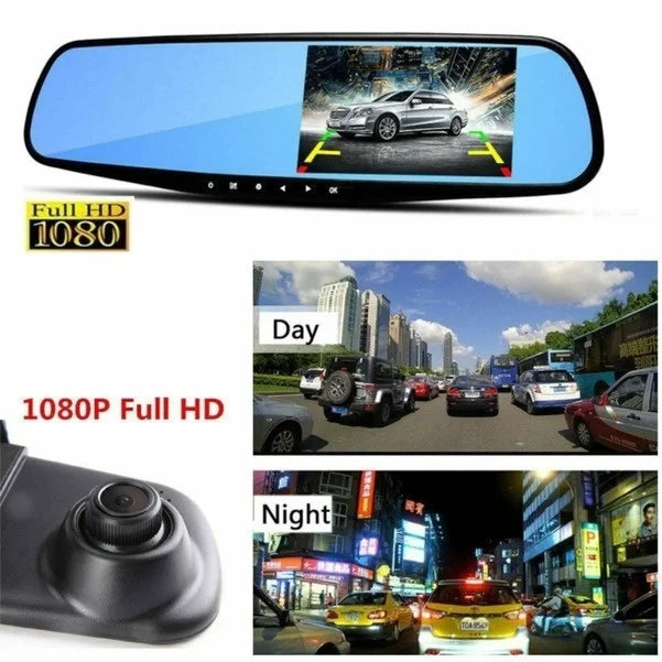 Full HD 1080P Dash Camera Dual Lens Driving Recorder Car DVR Speedcam Rearview Mirror Camera Radar Detector Auto Video Recorder