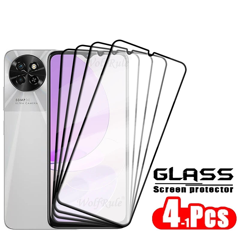 1/2/3/4PCS Full Cover Glass For itel S23 Glass itel S23 Screen Protector Protective 9H Full Cover Glue Tempered Glass itel S23
